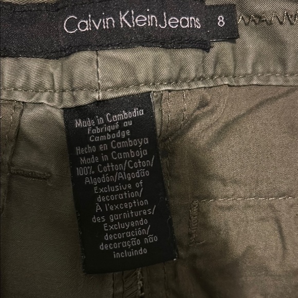 #056 Sz 8 Calvin Klein Jeans Green Chinos Durable Cotton - Picture 7 of 7